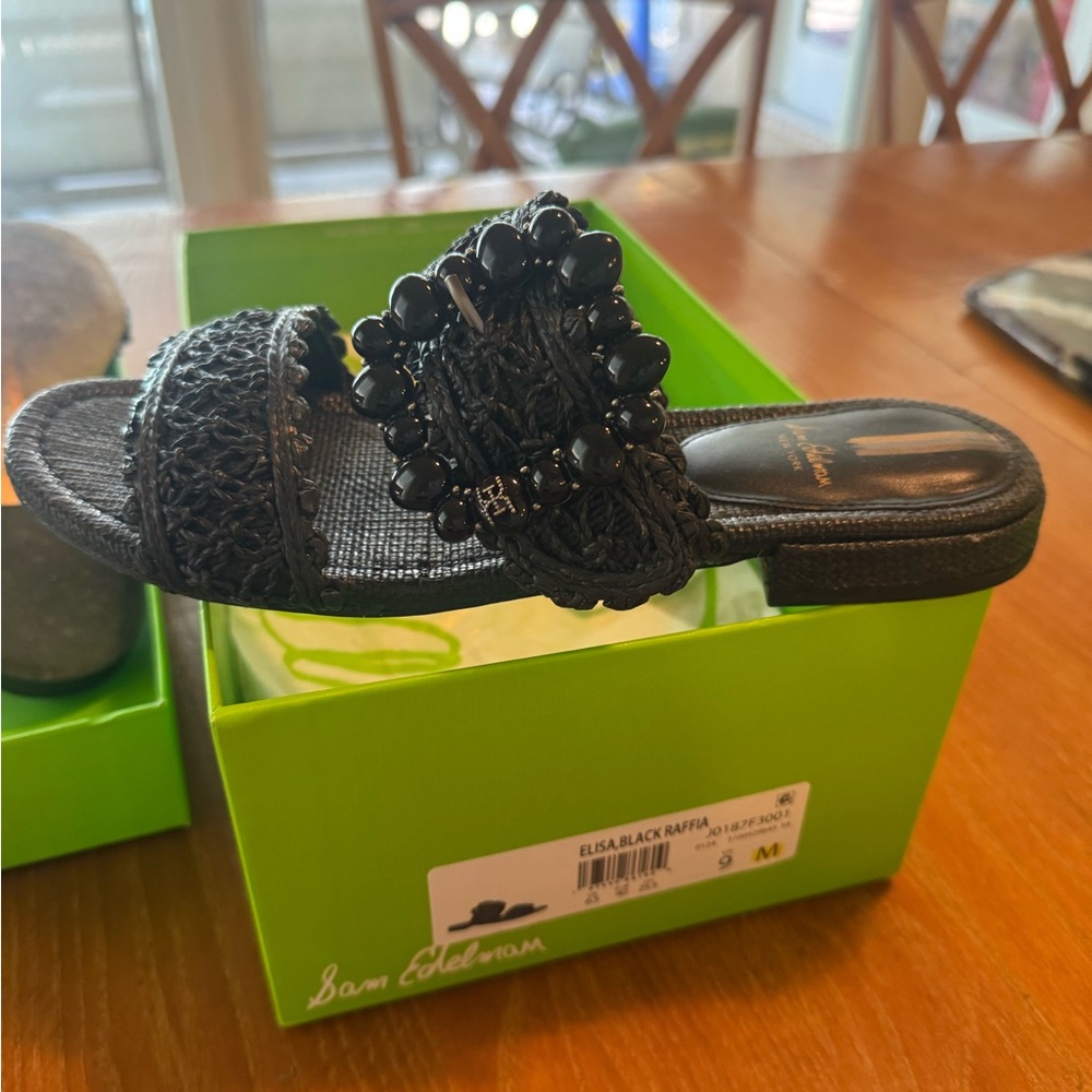 Sam Edelman Black Beaded Sandals